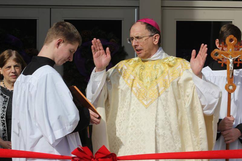 bishop jugis blesses new addition to christ the king high school