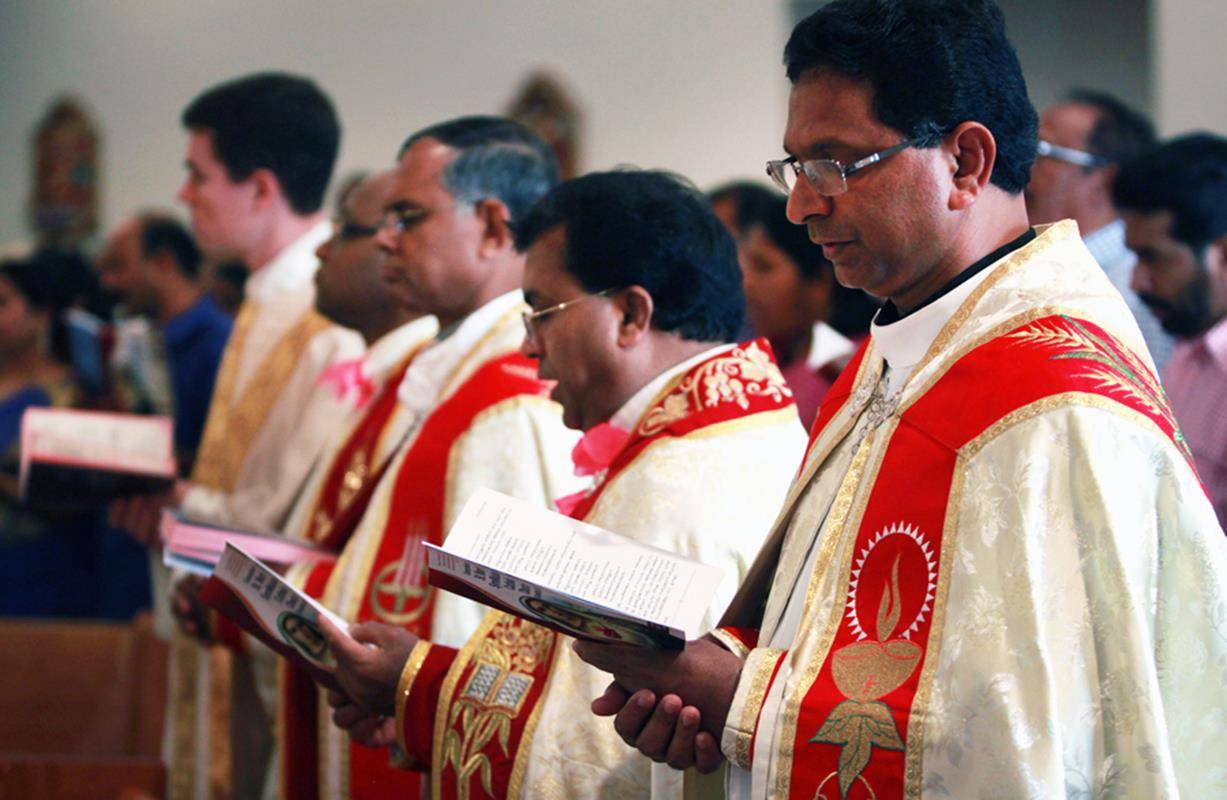 Priests from St. Thomas Syro-Malabar Eparchy of Chicago and the Diocese of Charlotte joined in celebrating the Mass at St. Mary's.
