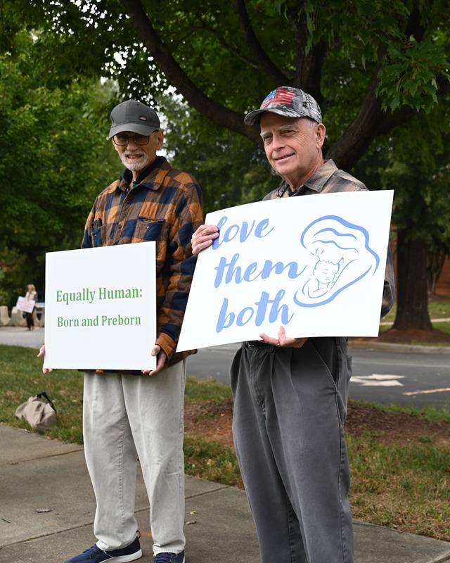 Life Chain outside St. Mark in Huntersville.
