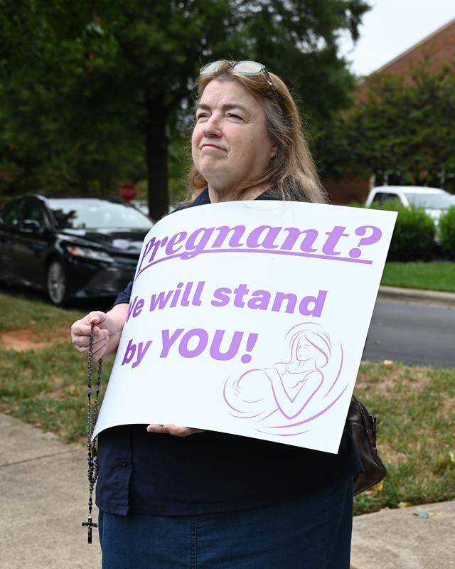 Life Chain outside St. Mark in Huntersville.