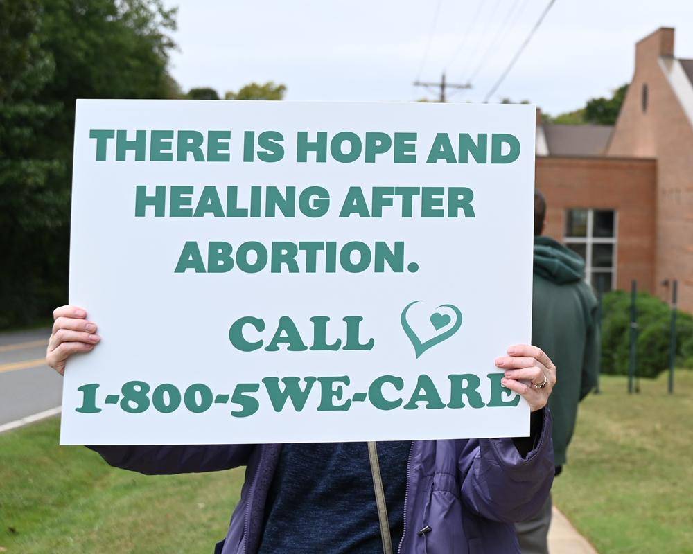 Life Chain outside St. Mark in Huntersville.