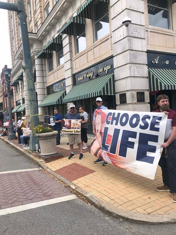 Sacred Heart parishioners witness for life. 