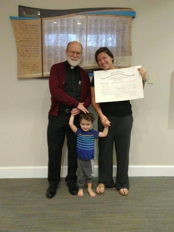 Emily and Avery with Abbot Placid