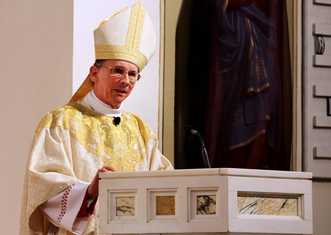 In his homily, Bishop Jugis talked about the priests' fundamental mission of anointing and mission to serve the people of God, following Christ's example.