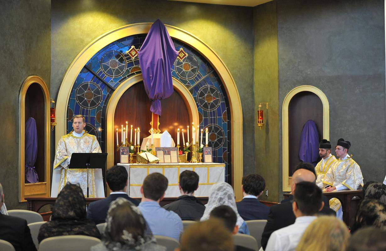 Fr. Joseph Matlak, Holy Trinity Middle School chaplain, offered the Mass and was assisted by Fr. Jason Barone, Charlotte Catholic High School chaplain, who served as deacon, and former seminarian Lee Benson as straw (lay substitute) subdeacon.