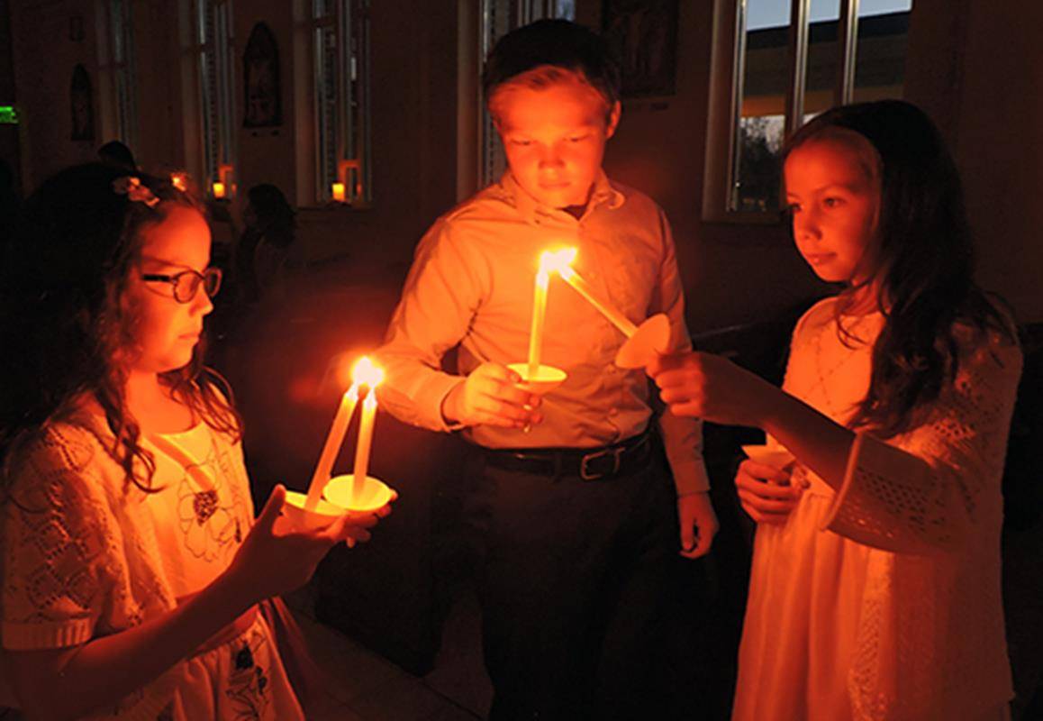 Scene from the Easter Vigil Mass at St. Mark Church in Huntersville (Photo provided by Amy Burger)
