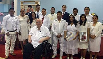 Seventeen people -- the largest number in the history of Christ the King Church in High Point -- came into the Church at the Easter Vigil Mass March 31 (Photo provided by the parish)