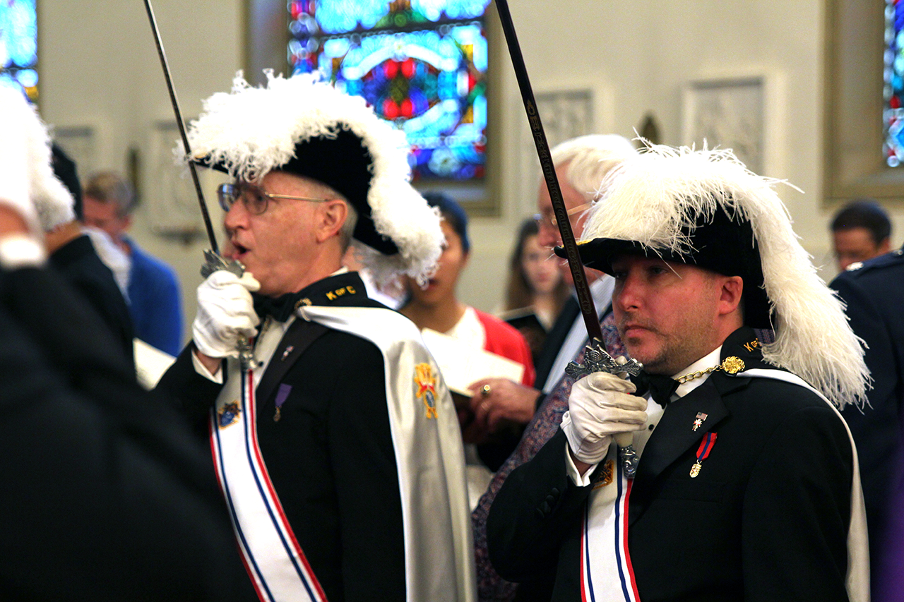 Knights of Columbus provided an honor guard for the Mass.