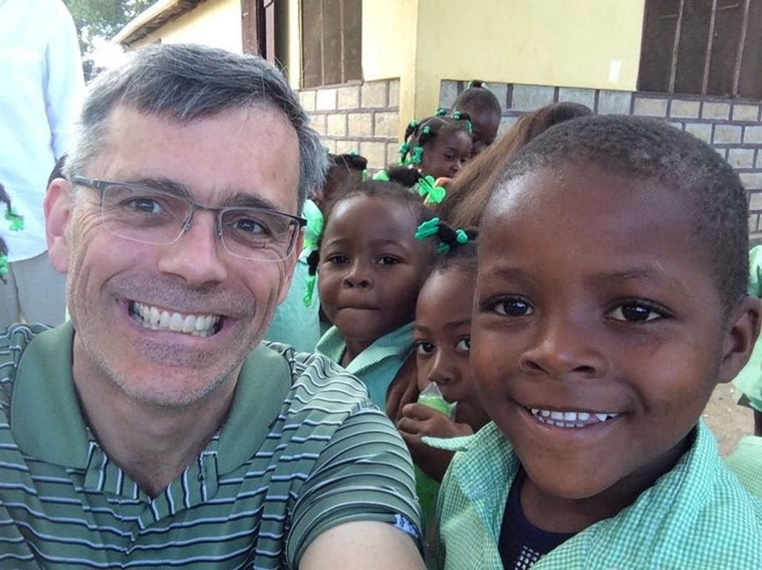 Haiti - school children with Chris Brown (Copy)