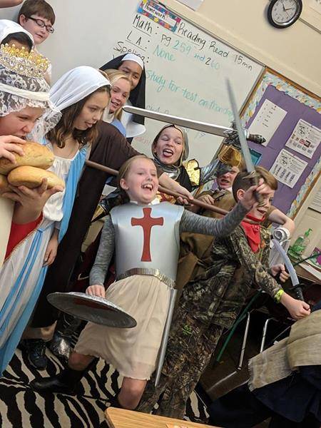 GASTONIA — Fourth-graders at St. Michael Church presented their Saint projects to other grade levels and parents. They identified what saint they were, and gave a brief description about their life. (Photos via Facebook)