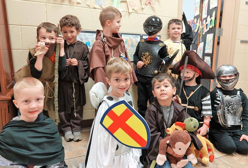 HUNTERSVILLE — St. Mark Church preschoolers make adorable saints. (Photo provided by Amy Burger)