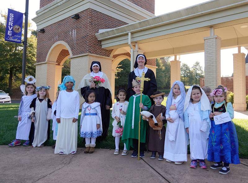 HUNTERSVILLE — St. Mark Church preschoolers make adorable saints. (Photo provided by Amy Burger)