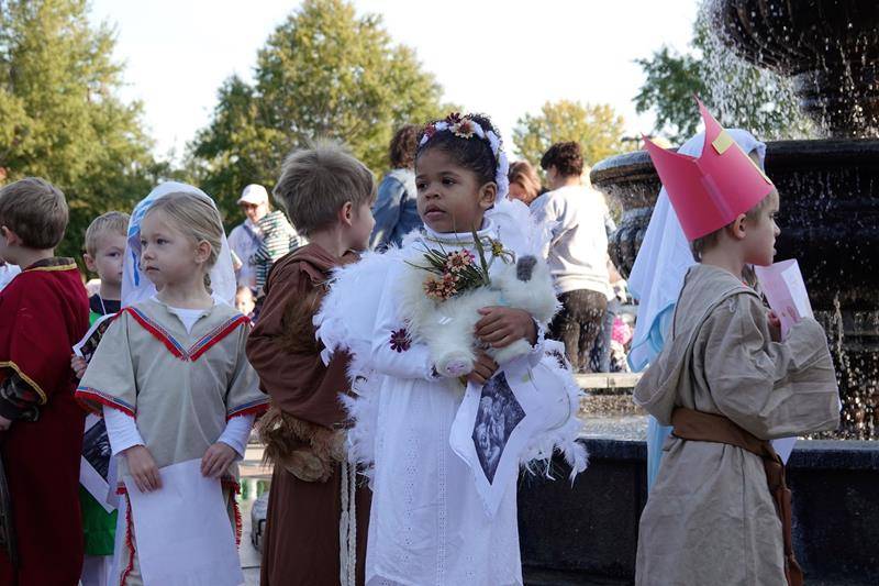 HUNTERSVILLE — St. Mark Church preschoolers make adorable saints. (Photo provided by Amy Burger)