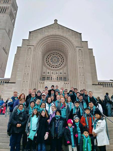 Parishioners of St. Mark Church in Huntersville March in D.C. (Photo via Facebook).