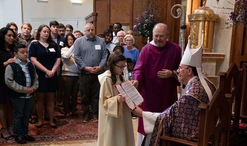 More than 650 people, including 205 candidates and 73 catechumens, attended the recent Rite of Election at St. Pius X Church in Greensboro. (Photo provided by MaryAnn Luedtke and Lindsay Kohl)