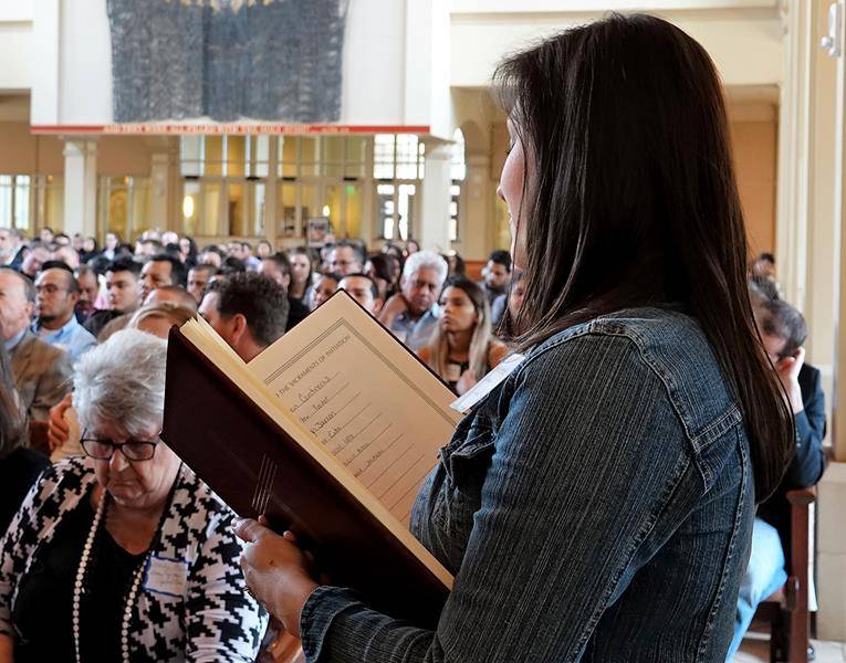 Hundreds of candidates and catechumens were presented during the Rite of Election at St. Mark Church in Huntersville. (Photos provided by Amy Burger)
