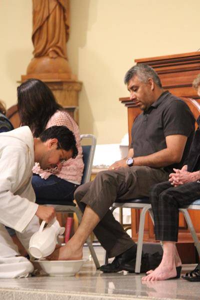 HENDERSONVILLE — Mass on Holy Thursday was celebrated at Immaculate Conception Church. (Photo via Facebook) 