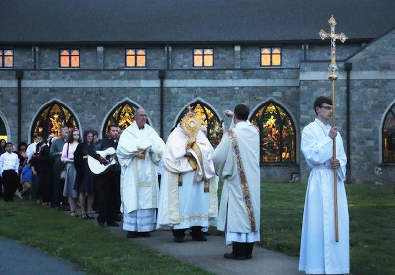 FOREST CITY — Mass of the Lord's Supper was celebrated at on Holy Thursday at Immaculate Conception. Afterwards, The Blessed Sacrament was taken in procession to the Altar of Repose in the chapel, for adoration. (Photo by Giuliana Polinari Riley)