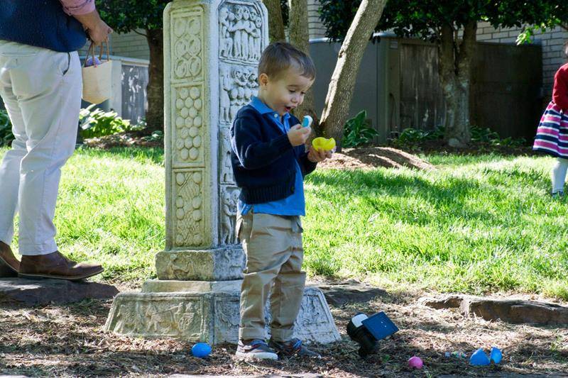 Children at St. Patrick Cathedral in Charlotte enjoyed an Easter egg hunt after Mass April 21.(Photo by James Sarkis)