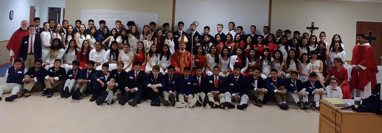 Ninety-one young people at mmaculate Conception Church in Hendersonville received the sacrament of confirmation May 11 during Mass with Bishop Peter Jugis. (Photo provided)