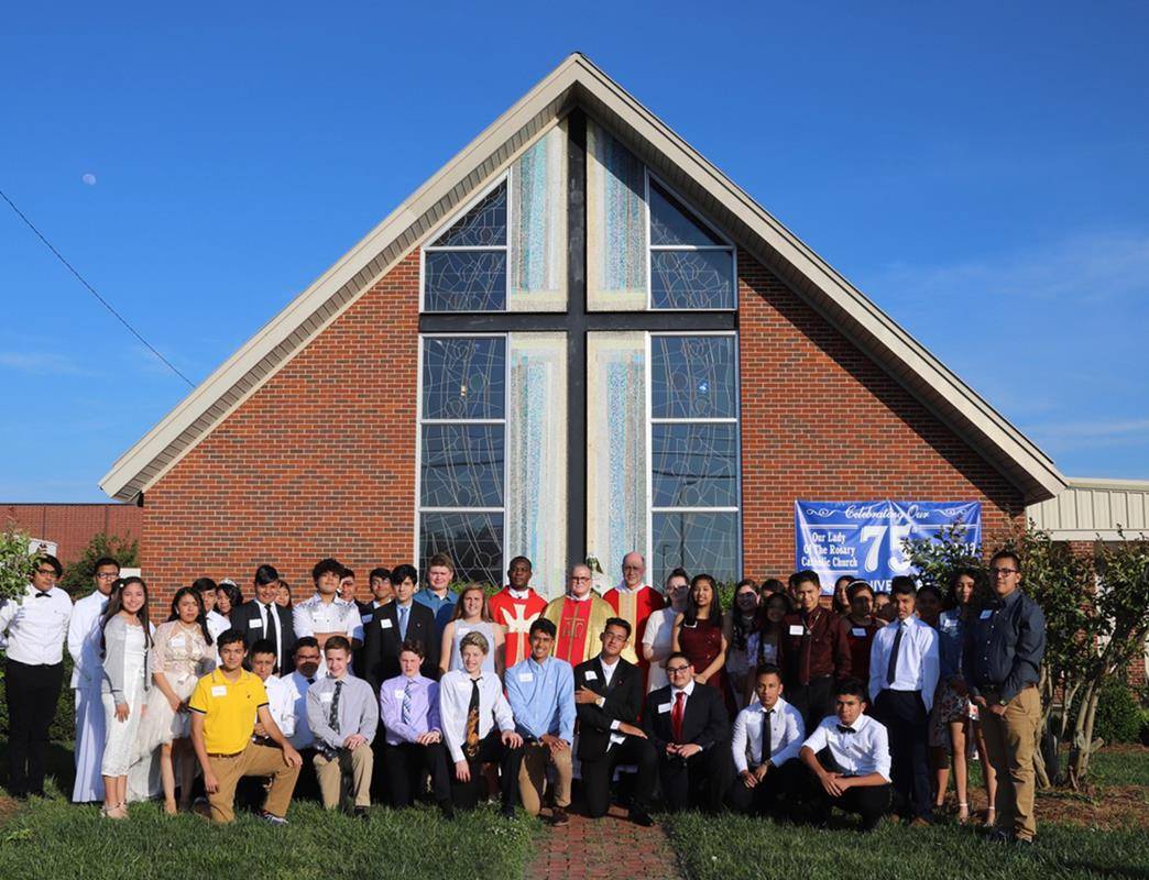 Young people at Our Lady of the Rosary Church in Lexington received the sacrament of confirmation during Mass May 15. They are pictured with their pastor, Father Ambrose Akinwande, MSP. (Photo provided by Julia Fredrica Foy Michaels)