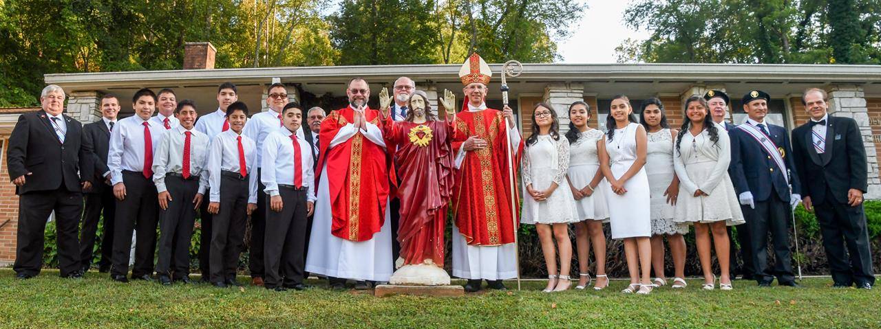 Bishop Peter Jugis recently confirmed young people at Holy Redeemer Church in Andrews. (Photos by Phil Roche | Catholic News Herald)