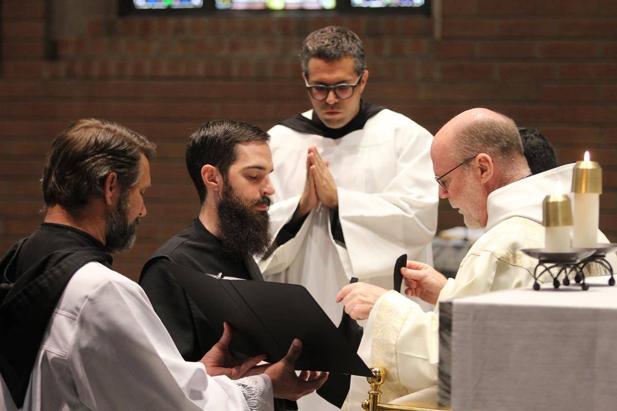 Benedictine monks of Belmont Abbey welcome new monk