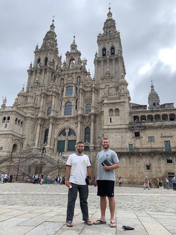 St. Joseph College seminarians Anthony del Cid Lucero and Andrew Templeton hiked the Camino de Santiago (Way of St. James) through Spain June 18-July 14. (Photo provided by Anthony del Cid Lucero)