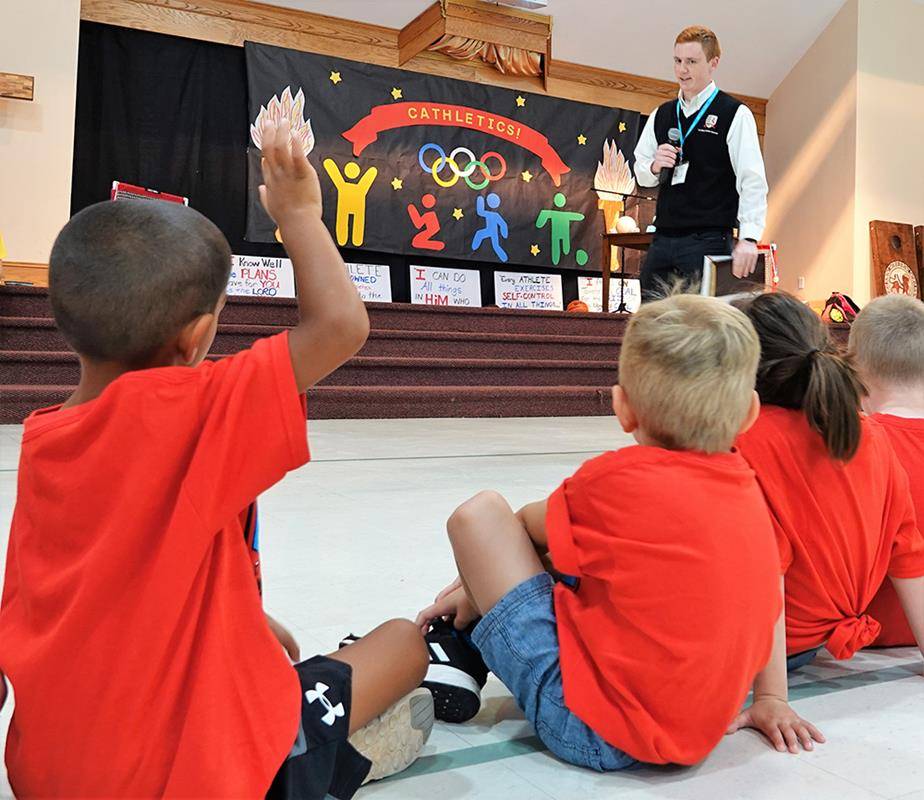 HUNTERSVILLE — Children at St. Mark Parish had fun during “CatChat Cathletics VBS” June 17-21. (Photos provided by Amy Burger)