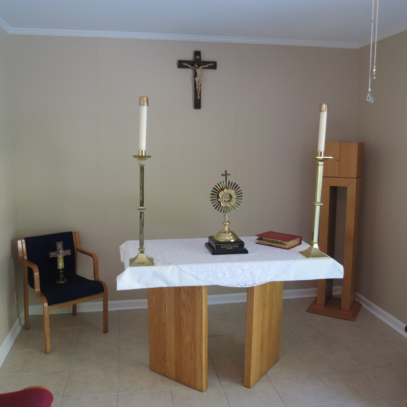 The new Campus Ministry location on the campus of N.C. A&T in Greensboro includes this chapel. The monstrance was blessed in honor of former campus ministry leader Alberta Hairston. (Georgianna Penn, correspondent)