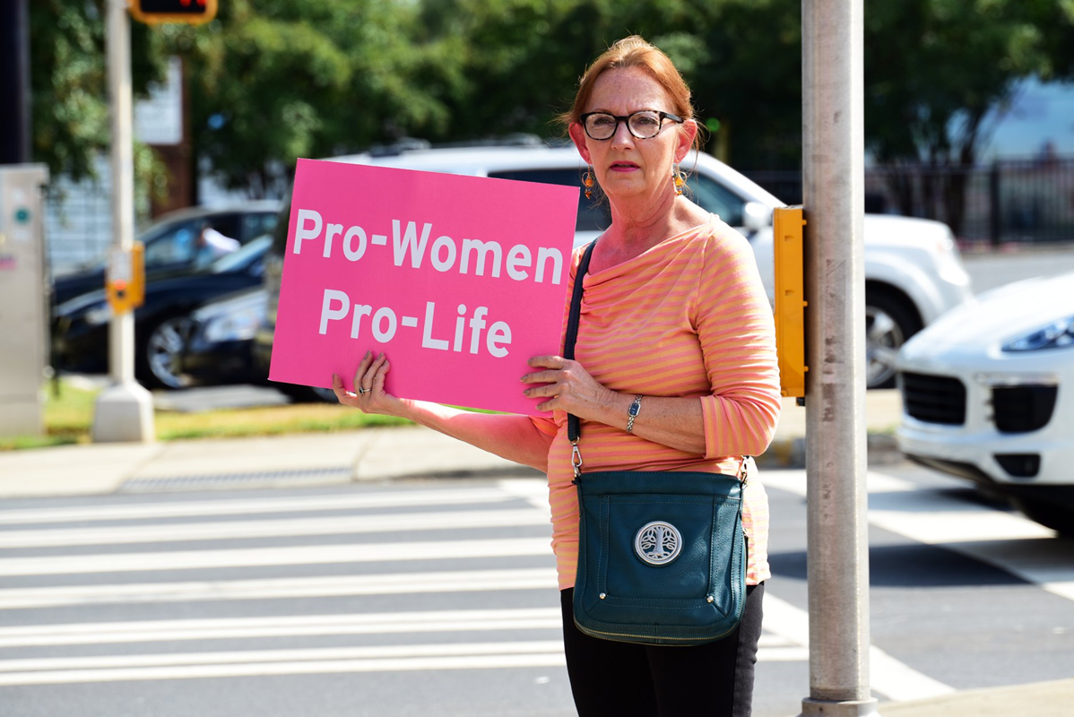 CHARLOTTE — Twenty St. Patrick Cathedral parishioners participated in the annual Life Chain, an hour of silent pro-life witness held on sidewalks each year on Respect Life Sunday. (Photos by James Sarkis)
