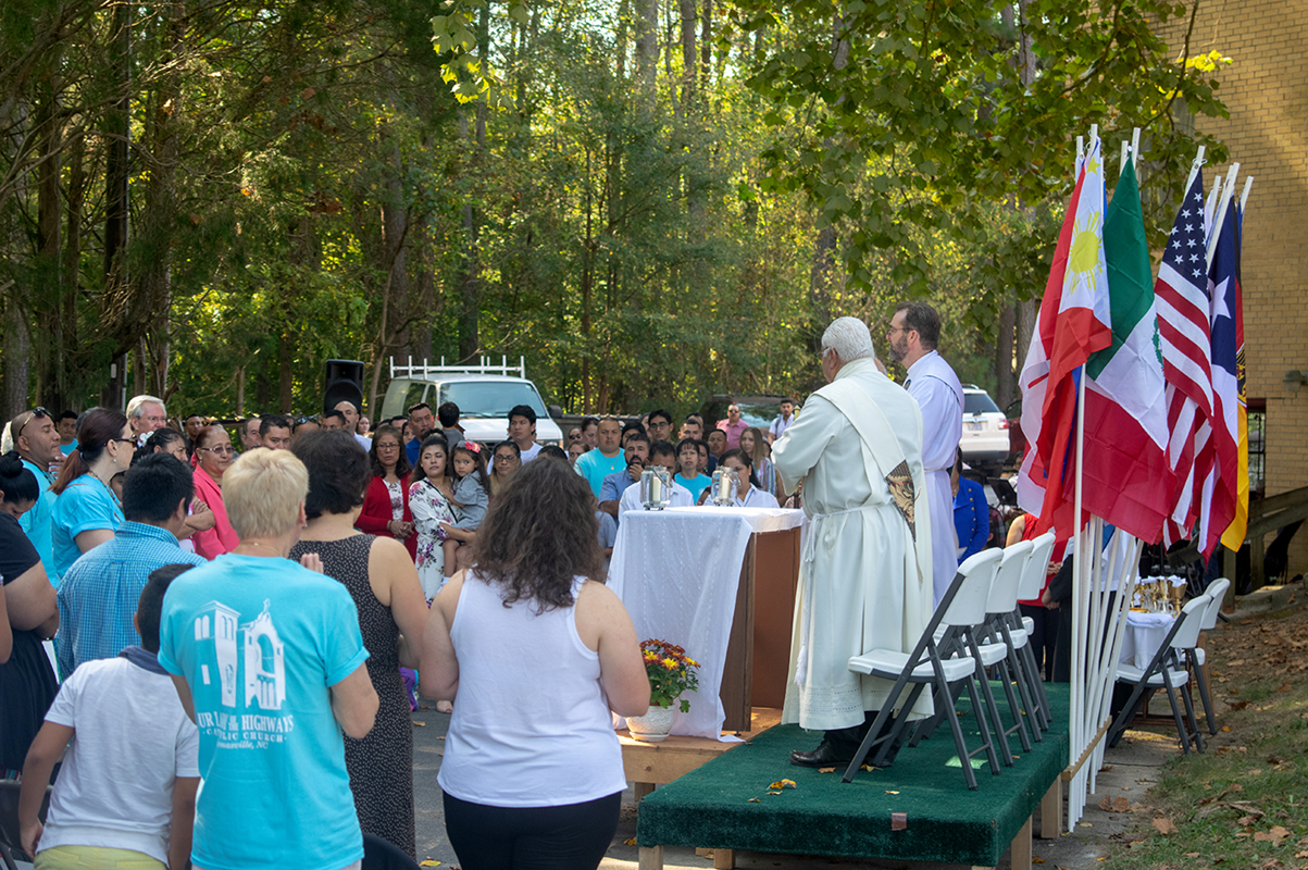 THOMASVILLE — Parishioners and friends recently gathered at Our Lady of the Highways Church to celebrate Our Lady of the Highways Day. (Joe Thornton | Catholic News Herald)