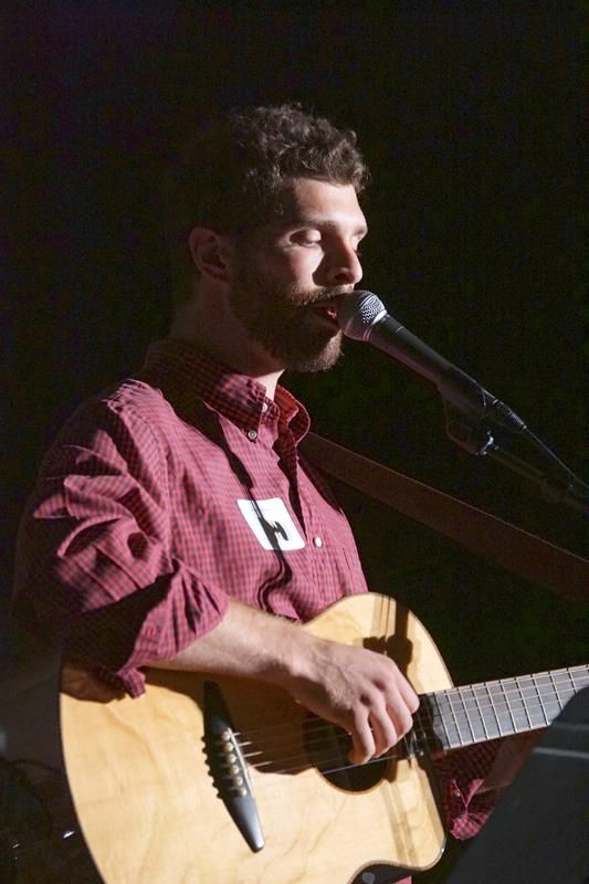 Adam Trufant and his band GK and the ChesterTones performed hymns in praise of the Eucharist to begin the Eucharistic Congress