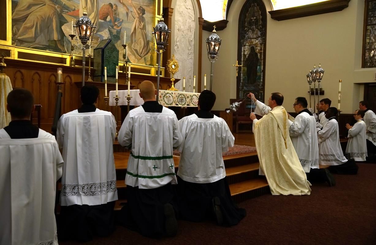  Adoration was held all night at St. Peter Church, led by the diocese's seminarians, young adults and other faithful