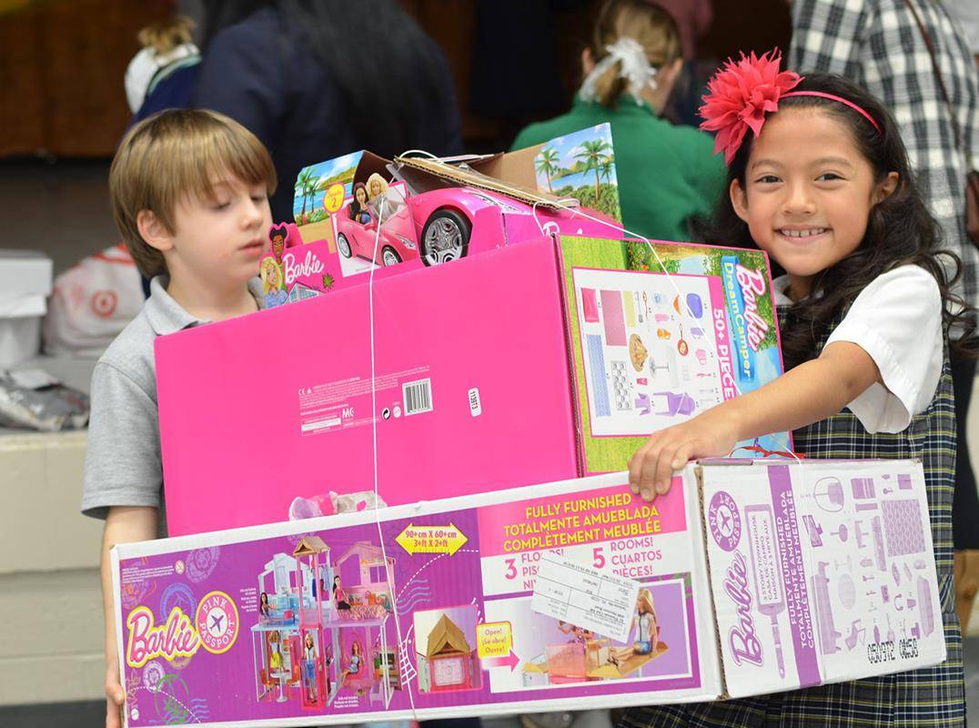 CHARLOTTE — Members of St. Gabriel Church in Charlotte donated more than 2,000 gifts for the parish’s annual Giving Tree. (Photo via Facebook)