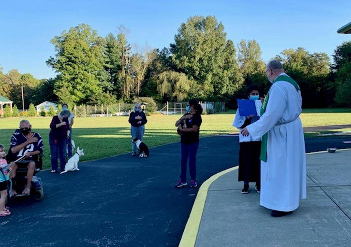 MOCKSVILLE — Dogs and birds were among the pets blessed at St. Francis of Assisi Church in Mocksville. (Photos provided by Sister Martha Hoyle)