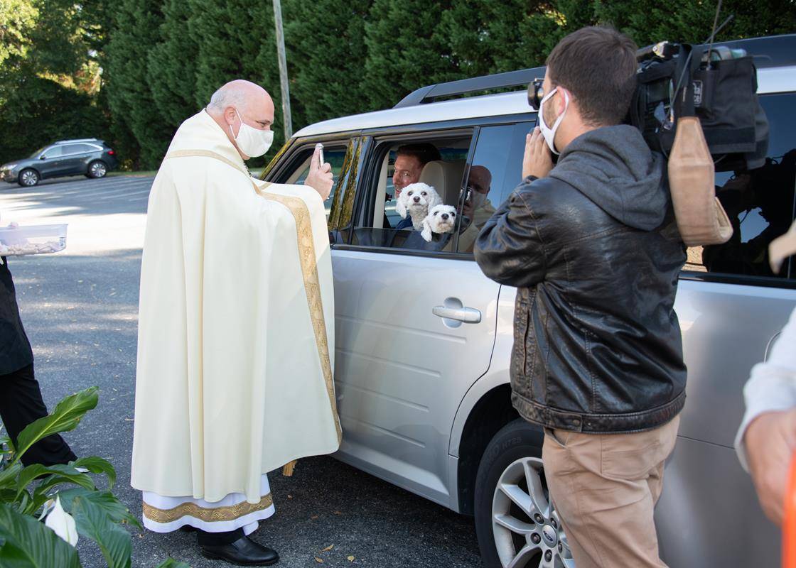 GREENSBORO — St. Pius X held a drive through pet blessing and food drive Oct. 3. (Photos provided by MaryAnn Luedtke)-32 (Copy)