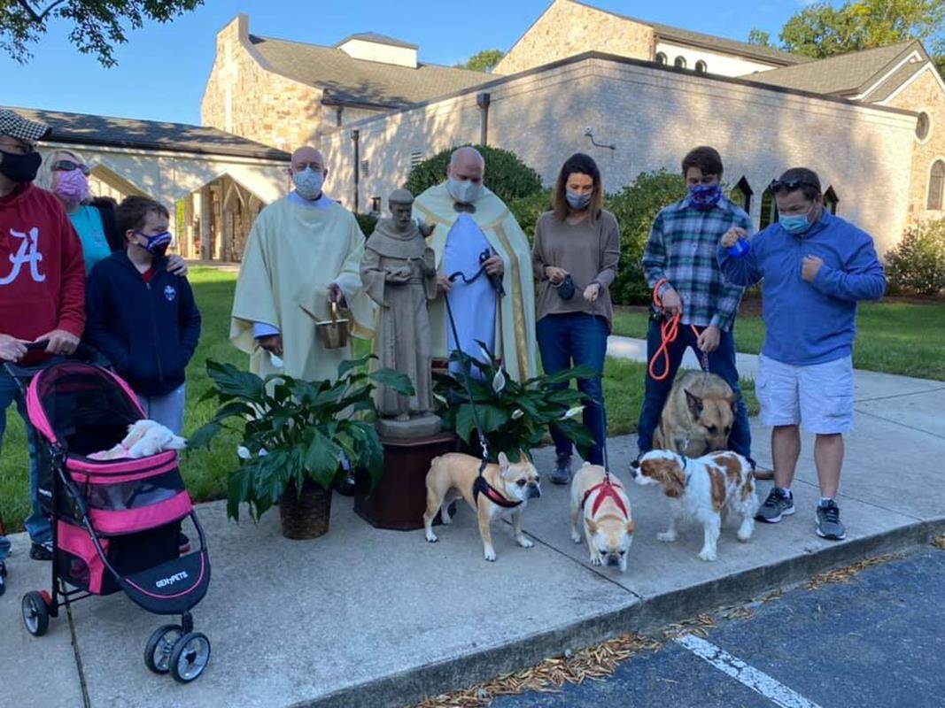 GREENSBORO — St. Pius X held a drive through pet blessing and food drive Oct. 3. (Photos provided by MaryAnn Luedtke)