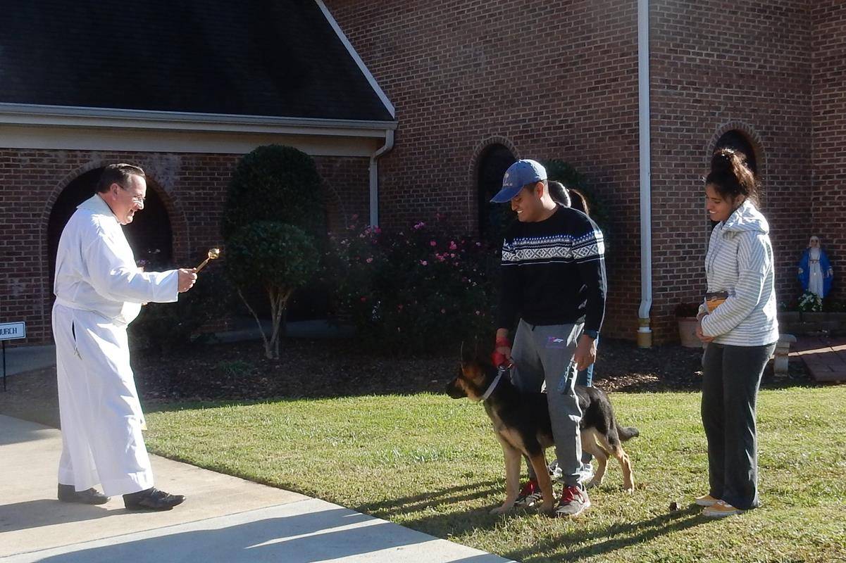 STATESVILLE — The annual blessing of the animals took place at St. Philip the Apostle Church, on Oct. 3 in front of the Church. (Photos provided by Connie Ries)