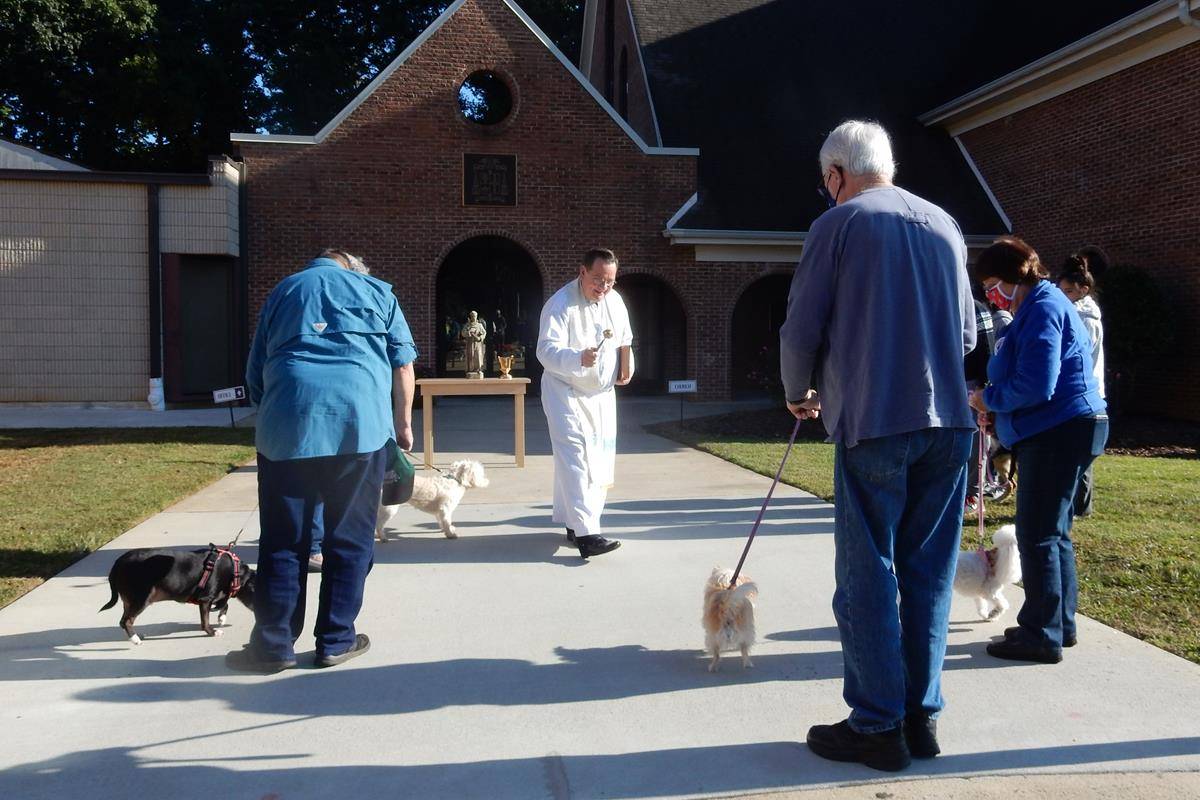STATESVILLE — The annual blessing of the animals took place at St. Philip the Apostle Church, on Oct. 3 in front of the Church. (Photos provided by Connie Ries)