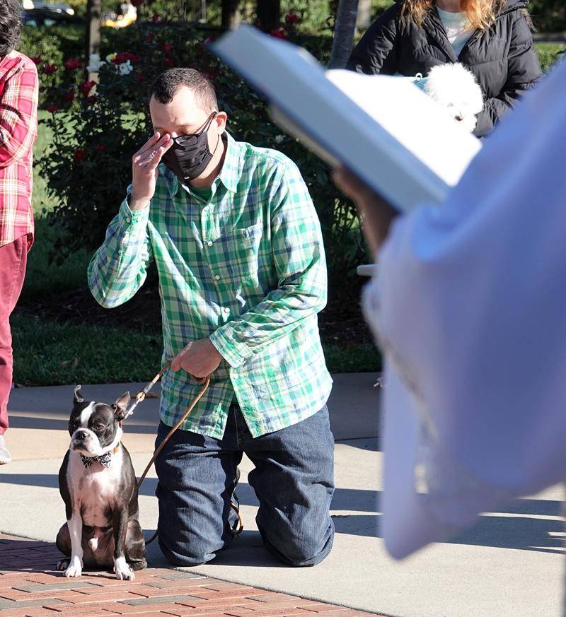 HUNTERSVILLE — Deacon Tom McGahey blessed parishioners — and their pets — at the annual Blessing of the Pets held in honor of St. Francis of Assisi on Oct. 3. (Photos provided by Amy Burger)
