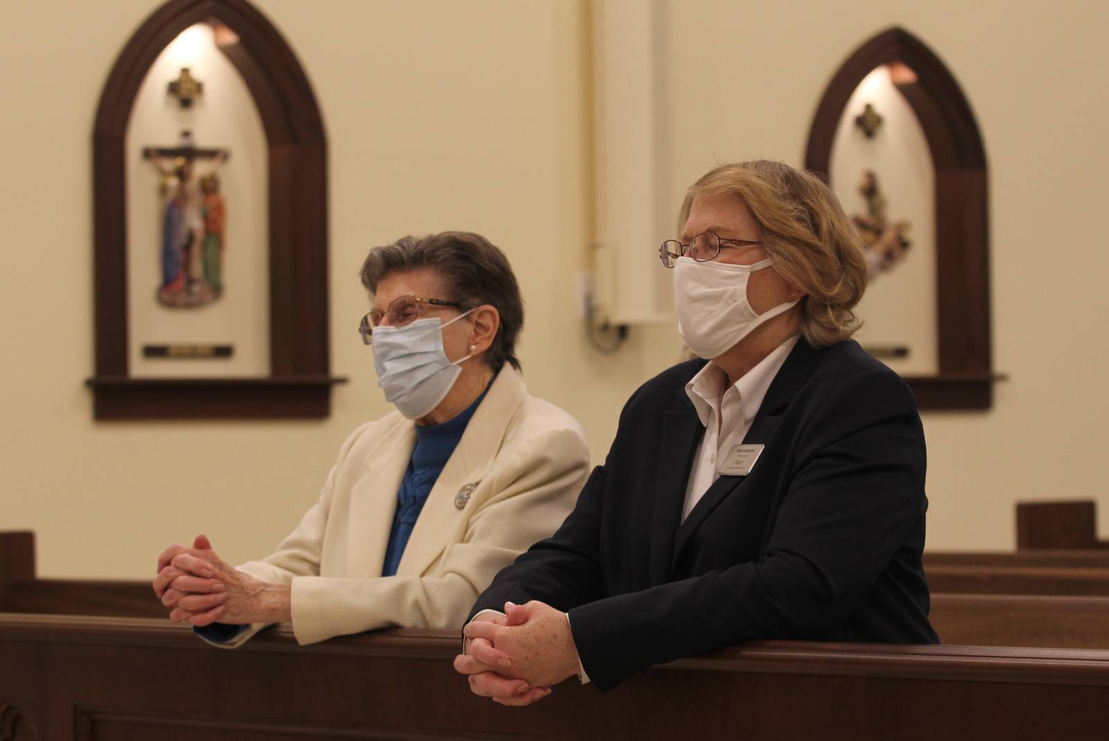 Due to COVID-19 restrictions, only a limited number of parishioners were able to attend the chapel dedication Mass at Holy Family Church on Jan. 27.