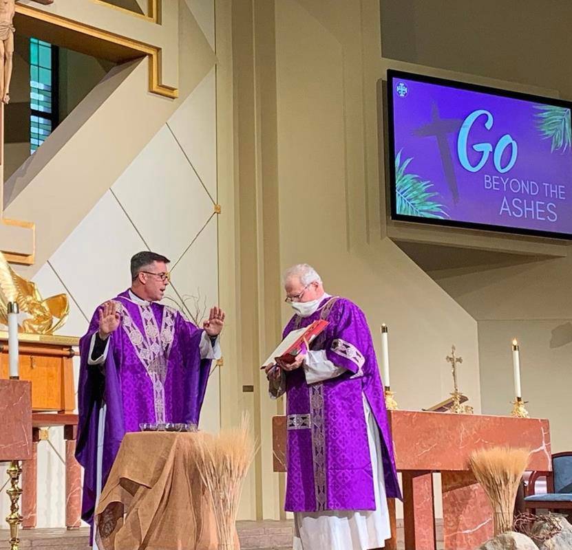CHARLOTTE — Ash Wednesday services at St. Gabriel Church in Charlotte. (Photos via Facebook).