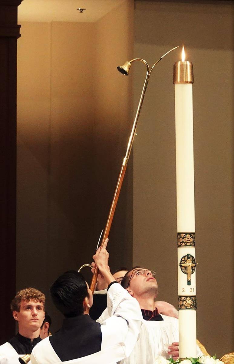 Easter Vigil at St. Mark Church in Huntersville.