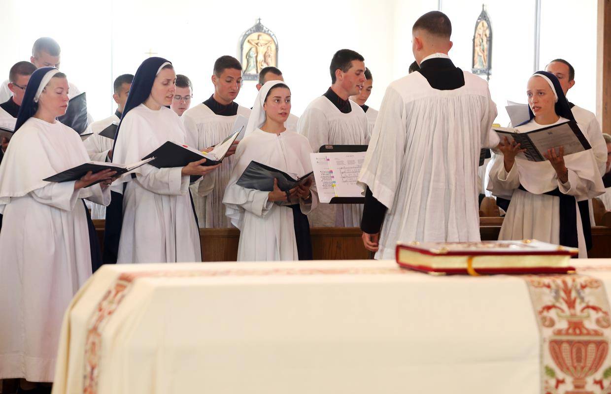 Seminarians from St. Joseph College Seminary in nearby Mount Holly and members of the Daughters of the Virgin Mother sang during the funeral Mass.