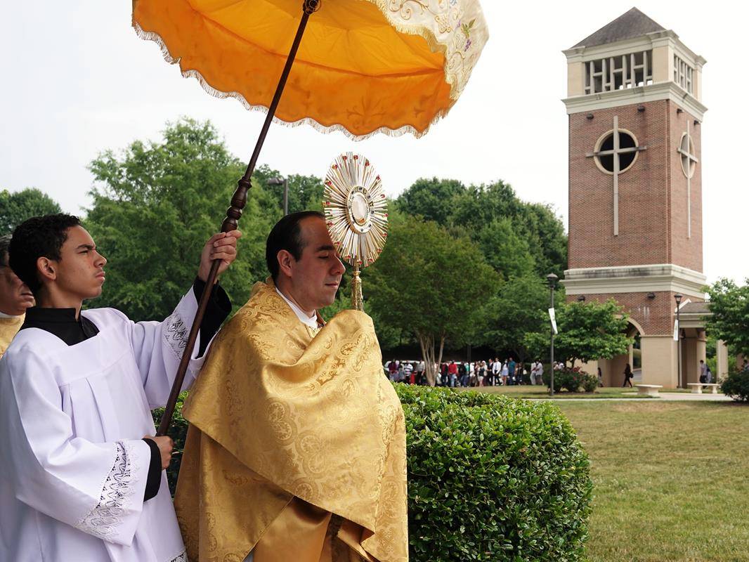 They concluded in the church with Adoration and Benediction. (Photos by Amy Burger)
