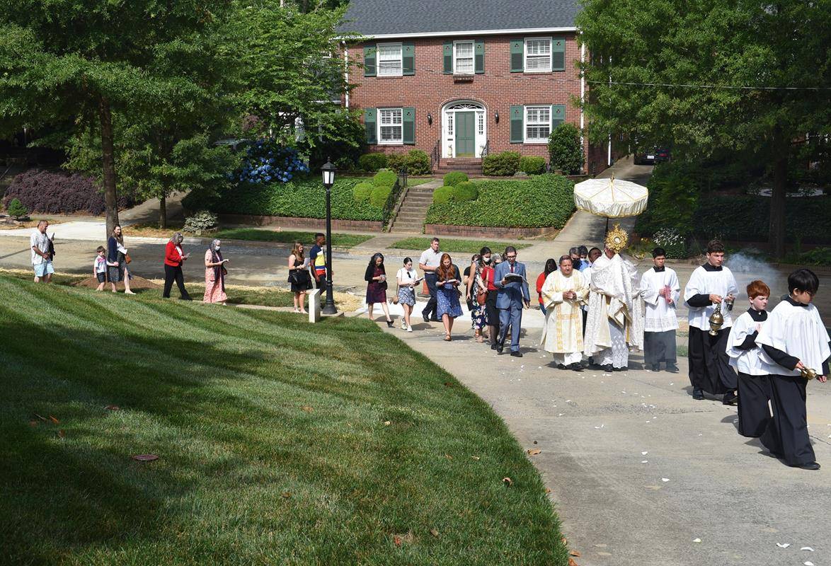 St. Patrick Cathedral celebrated the Solemnity of Corpus Christi June 6 with a traditional Eucharistic Procession on the Cathedral grounds following the 9 a.m. Mass.