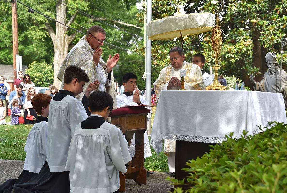 St. Patrick Cathedral celebrated the Solemnity of Corpus Christi June 6 with a traditional Eucharistic Procession on the Cathedral grounds following the 9 a.m. Mass.