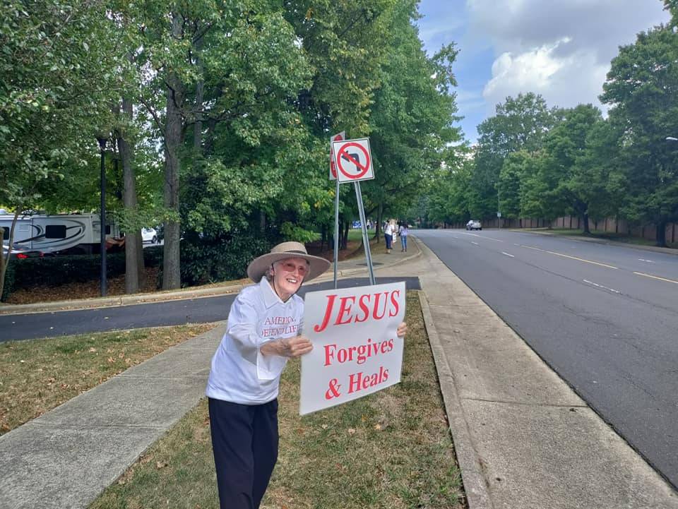 Pro-life supporters lined Park Road in Charlotte outside St. Vincent de Paul Church to pray for the Sanctity of Human Life. (Photos via Facebook) 