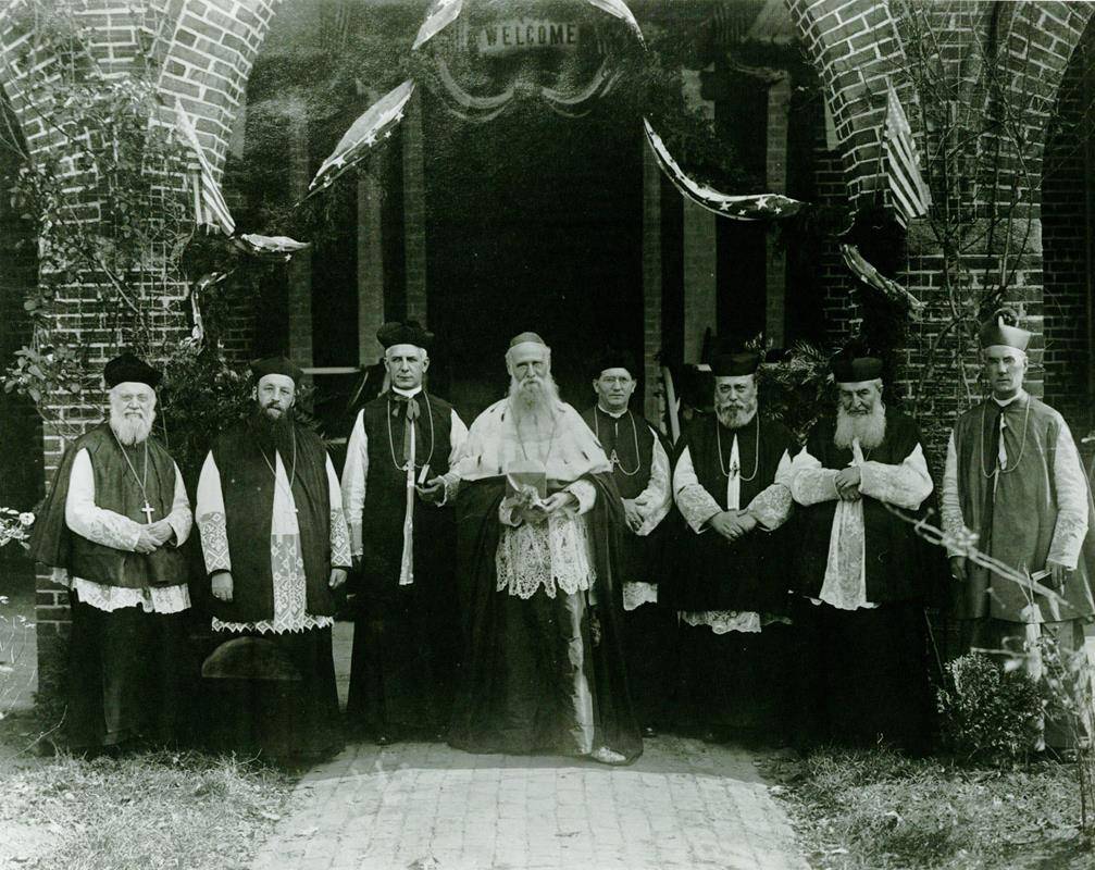 Abbot Haid with visiting abbots at nullius celebration in 1910